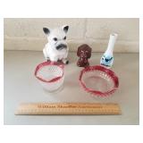 Vintage Lot Dog Planter, Glass 1 Lot