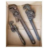 3 Pipe Wrenches Up to 18" 1 Lot