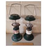 2 Coleman Lanterns 1 Cracked Globe