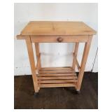 Rolling Wooden Cart 17 x 28 x 36"
