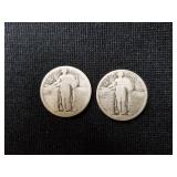 2 Liberty Silver Quarters Years Unknown 1 Lot
