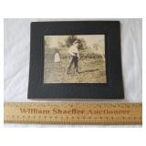 Vintage Photo Man in Garden w/ Gun