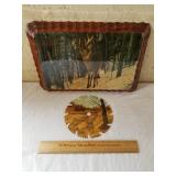 Wooden Deer Picture & Painted Saw Blade