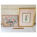 2 Floral Pictures 1 Lot