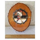 Wooden Hockey Battery Operated Clock Needs TLC