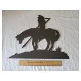 Native American on Horse Metal Wall Art 14 x 18"