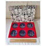 Hamburg Souvenir 3 & 1/2" Blue China Saucers