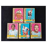 Five 1972-73 Hockey Cards