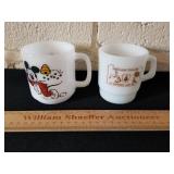 2 Vintage Glass Mugs 1 Mickey Mouse