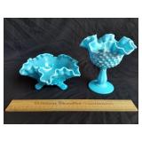 Vintage Blue Glass Dishes