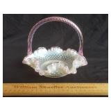 Fenton Glass Basket 6" H