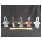 Westmoreland Glass Baskets 5 & 1/2" H 5ct 1 Lot