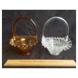 2 Fenton Glass Baskets 7 & 1/2" H