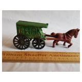Cast Iron US Mail Horse & Buggy 7" L