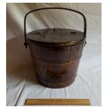 Vintage Wooden Sewing Basket 17H Including Handle