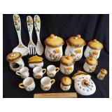 Mushroom Canister Set & Kitchenware Some Chips