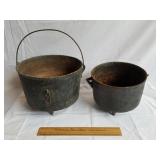 Cast Iron Kettles - Larger One Cracked