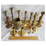 Brass Candle Holders & Assorted 1 Lot