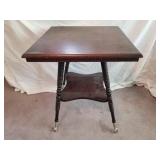 Antique Oak Table w/ Claw Feet 24 x 24 x 28"