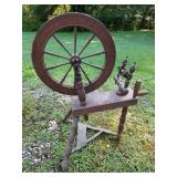 Antique Spinning Wheel 37" H