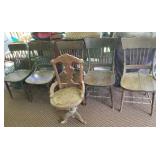 Vintage Wooden Chairs 6pcs 1 Lot
