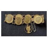 Vintage French Coin Bracelet