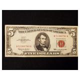 1963 $5 US Note Red Seal