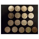 17 Buffalo Nickels