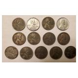 Thirteen 1943 Steel Pennies