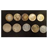9 Assorted US Coins Some Silver