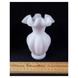 Fenton Glass Satin Vase 5 & 1/2" H