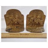 Cast Iron Book Ends Knights on Horses 5 & 1/2" H