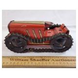 Tin Windup Toy Tractor 8 & 1/2" L