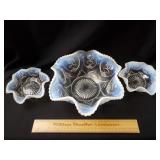 White Opalescent Glass Dishes