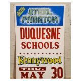 Vintage Kennywood Card Stock Sign 14 x 22"