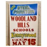 Vintage Kennywood Card Stock Sign 14 x 22"