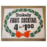 Vintage Store Fruit Cocktail Christmas Paper Sign