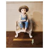 Boy Fishing Garden Statue 19" H