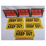 Private Property & No Trespassing Plastic Signs