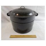 Enamel Ware Pot w/ Lid 12" H