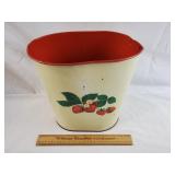 Vintage Metal Trash Can - 11" H Strawberry