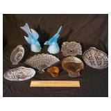 Vintage Glass 1 Lot - 1 Blue Bird Damaged