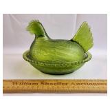 Glass Hen on a Nest 5" H