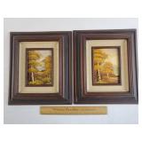 Oil on Masonite Paintings Fall Leaves