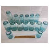 Vintage Blue Glass Jars