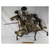 Fiberglass Knight On Horse 35 X 48"
