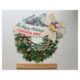 Vint. Canada Dry Christmas Cardboard Sign 18 x 17"