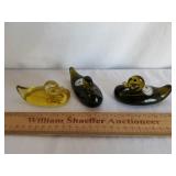 Pilgrim Glass Duck Figurines 3 & 1/2" L