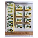 8 John Deere Miniature Toy Tractors Set