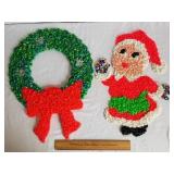 Vintage Christmas Melted Popcorn Caroler & Wreath